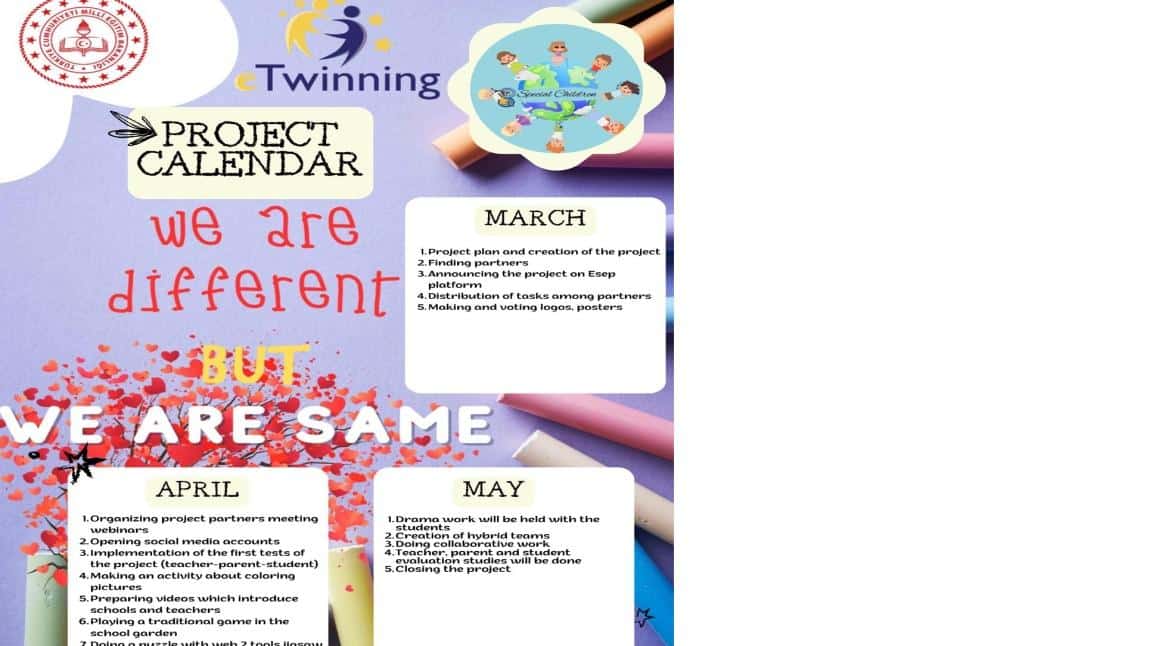 E-Twinning projemiz ''We are different but we are same''
